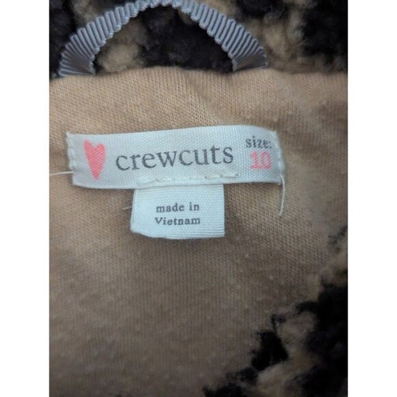 Crewcuts Girls Sweater high Pile Fleece Pullover Leopard Print Quarter Zip 10 - Picture 4 of 4